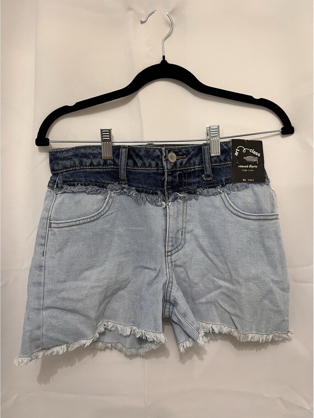 NEW art class® Girls' High-Rise Relaxed Denim Shorts Size 14